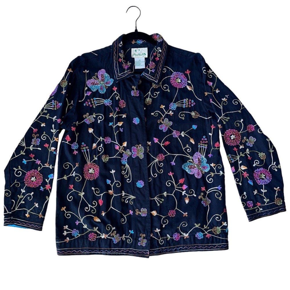 Quacker Factory Women's Elaborate Embroidered Beaded Jacket Size Medium